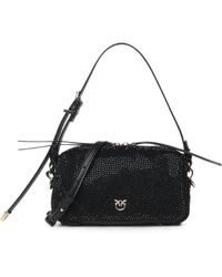 Pinko - Love Birds Crystal-Embellished Shoulder Bag - Lyst