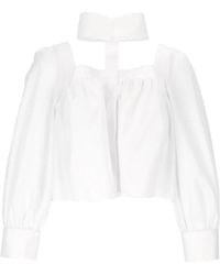 Elisabetta Franchi - Cut-Out Long-Sleeve Shirt - Lyst