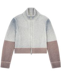 MM6 by Maison Martin Margiela - Ribbed Zip-up Cardigan - Lyst