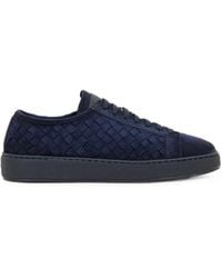 Santoni - Woven Leather Sneakers - Lyst