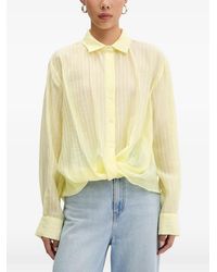 ViCOLO - Stripe-Pattern Twist-Detail Shirt - Lyst
