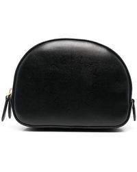 Stella McCartney Logo Faux Leather Makeup Bag in Black Womens Bags Makeup bags and cosmetic cases 