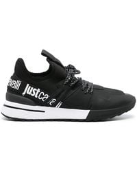 Just Cavalli - Logo-Print Panelled Sneakers - Lyst