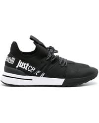 Just Cavalli - Logo-Print Panelled Sneakers - Lyst