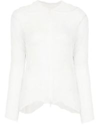 Issey Miyake - Cardigan Chiffon Twist Bk/Wt-66 - Lyst