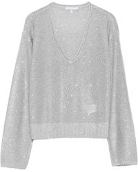 Patrizia Pepe - V-Neck Long-Sleeve Sweater - Lyst