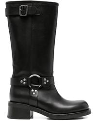 P.A.R.O.S.H. - Buckle-Strap Studded Boots - Lyst