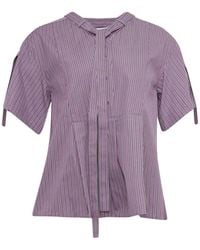 3.1 Phillip Lim - Striped Short-Sleeve Blouse - Lyst
