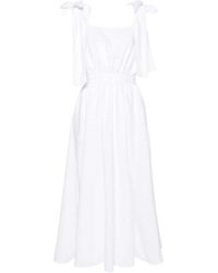 MSGM - Bow-Detail Midi Dress - Lyst