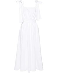 MSGM - Robe Mi-Longue À Détail De Nœud - Lyst