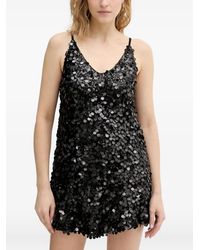 Haveone - Robe Courte Ornée De Sequins À Col V - Lyst