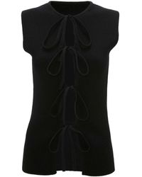 JW Anderson - Top sin mangas de canalé con lazos - Lyst