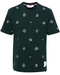 Thom Browne - T-Shirt mit Logo-Stickerei - Lyst