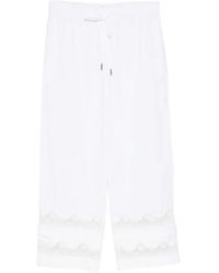 Ermanno Scervino - Lace-trim Cropped Trousers - Lyst