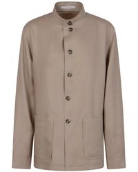 Tagliatore - Mandarin-Collar Linen Jacket - Lyst