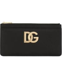 Dolce & Gabbana - Dg Logo Large Leather Card Holder - Lyst