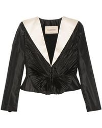 Valentino Garavani - Pleated-Waist Peplum Jacket - Lyst