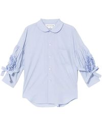 Comme des Garçons - Blouse Met Ruches En Strik - Lyst