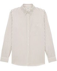 Saint Laurent - Stripe Shirt With Ysl Embroidery Pocket - Lyst