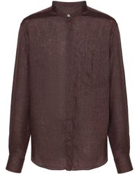 Zegna - Band-collar Linen Shirt - Lyst