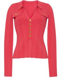 Cara Cara - Belleport Geribbelde Top Met Knopen - Lyst