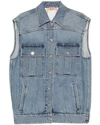N°21 - Button-Up Denim Gilet - Lyst