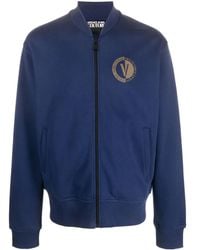 Versace Jeans Couture - Logo-Print Cotton Bomber Jacket - Lyst