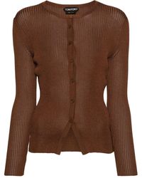 Tom Ford - Round-neck Ribbed Cardigan - Lyst