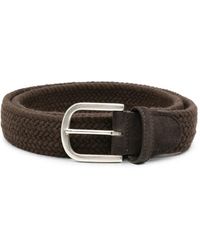 Canali - Braided Suede-Trimmed Belt - Lyst