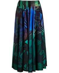 Ferragamo - Gonna Midi Con Stampa Grafica - Lyst