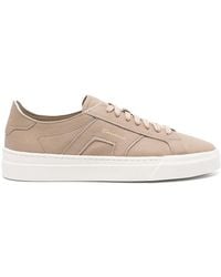 Santoni - Tumbled Leather Sneakers - Lyst
