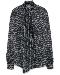 Balmain - Love Letter-Print Blouse - Lyst