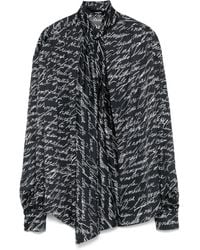 Balmain - Bluse Mit Love Letter-Print - Lyst