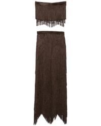 Bless - Fringed Tank Top And Skirt Set - Lyst
