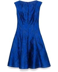 Talbot Runhof - Robe Courte À Fleurs En Jacquard - Lyst