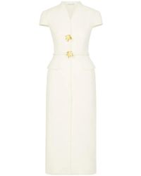 Oscar de la Renta - Cyclamen-Detail Midi Dress - Lyst
