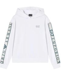 EA7 - Sudadera Con Capucha Y Franja Del Logo - Lyst