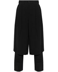 Issey Miyake - High-waisted layered trousers - Lyst