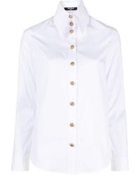 Balmain - Pointed-collar Cotton Shirt - Lyst