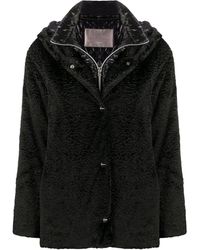 Herno Doudoune courte en fourrure artificielle - Noir