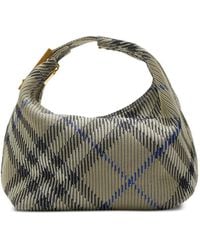 Burberry - Medium Peg Checked Tote Bag - Lyst