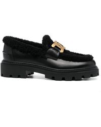 Tod's - Shearling-Lined Chunky Loafers - Lyst