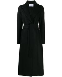Harris Wharf London Manteau long à ceinture nouée - Noir
