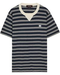 Wales Bonner - Striped-Pattern V-Neck T-Shirt - Lyst
