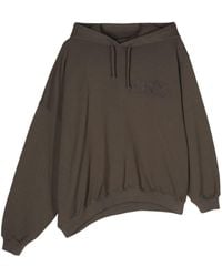 Magliano - Embroidered-logo Asymmetric Hoodie - Lyst