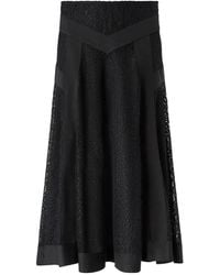 Pinko - Flared Lace Midi Skirt With Inserts - Lyst