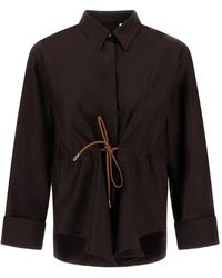 Herno - Chemise En Laine Mélangée À Lien De Resserrage - Lyst