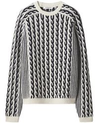 Maison Kitsuné - Cable-Knit Striped Sweater - Lyst