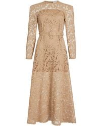 Patou - Vestido largo con encaje floral - Lyst