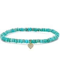 Sydney Evan - 14K Baby Heart And Diamond Bracelet - Lyst